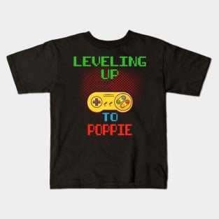 Promoted To Poppie T-Shirt Unlocked Gamer Leveling Up Kids T-Shirt